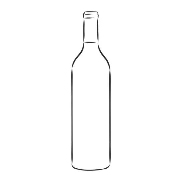 Μπουκαλάκι Κρασιού Sketch Μπουκάλι Κρασιού Εικονογράφηση Διανυσματικό Σκίτσο — Διανυσματικό Αρχείο
