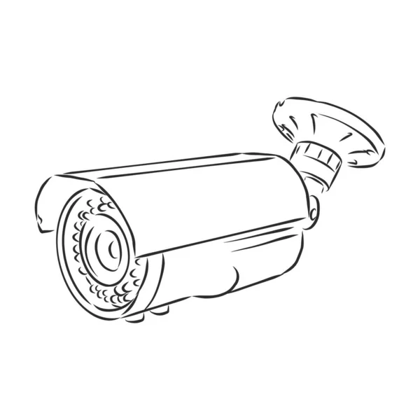 Övervakningskamera Utomhus Doodle Stil — Stock vektor