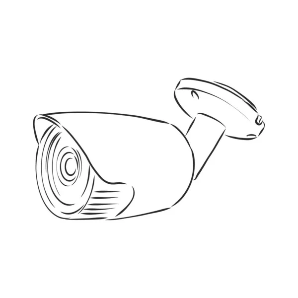 Buiten Bewakingscamera Doodle Stijl — Stockvector