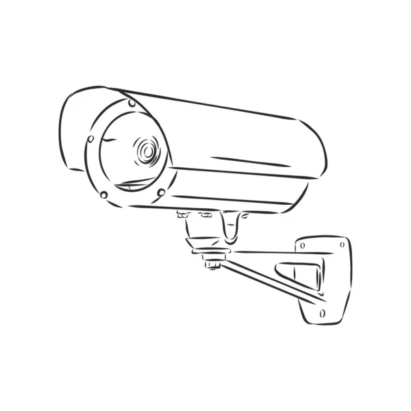 Outdoor Surveillance Camera Doodle Style — Stock Vector