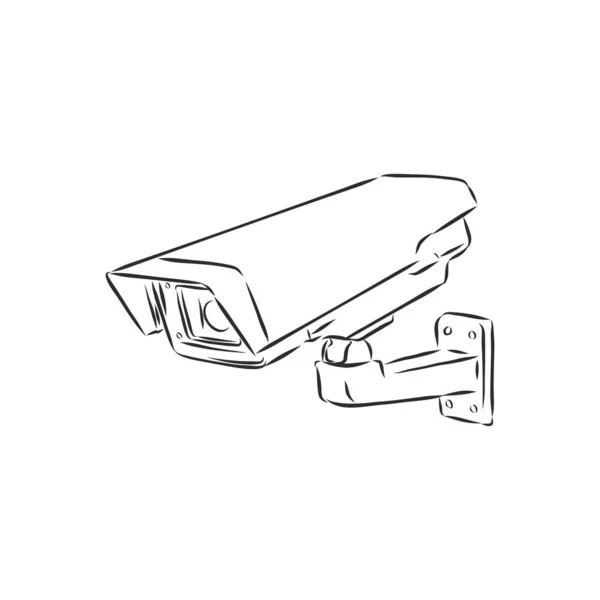 Övervakningskamera Utomhus Doodle Stil — Stock vektor