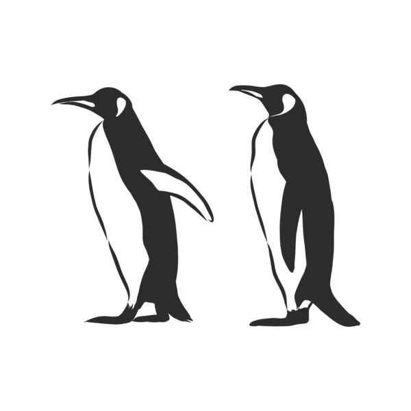 Dessiner Main Des Pingouins Illustration Vectorielle — Image vectorielle