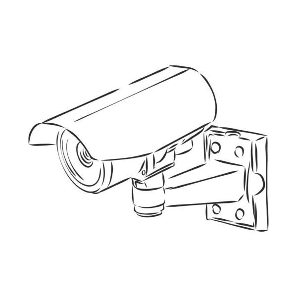 Outdoor Surveillance Camera Doodle Style — Stock Vector