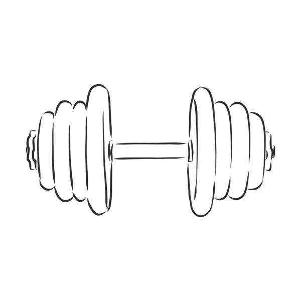 Dumbbell Vázlatvektor Fitness Logó Szimbólum Tornaterem Ikon Stilizált Illusztráció — Stock Vector