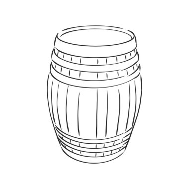 fıçı, şarap, tasarım için element el çizim vektörü