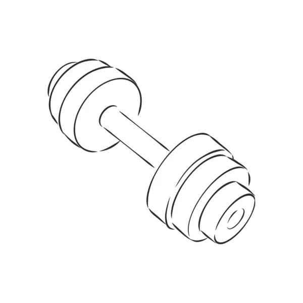 Dumbbell Vázlatvektor Fitness Logó Szimbólum Tornaterem Ikon Stilizált Illusztráció — Stock Vector