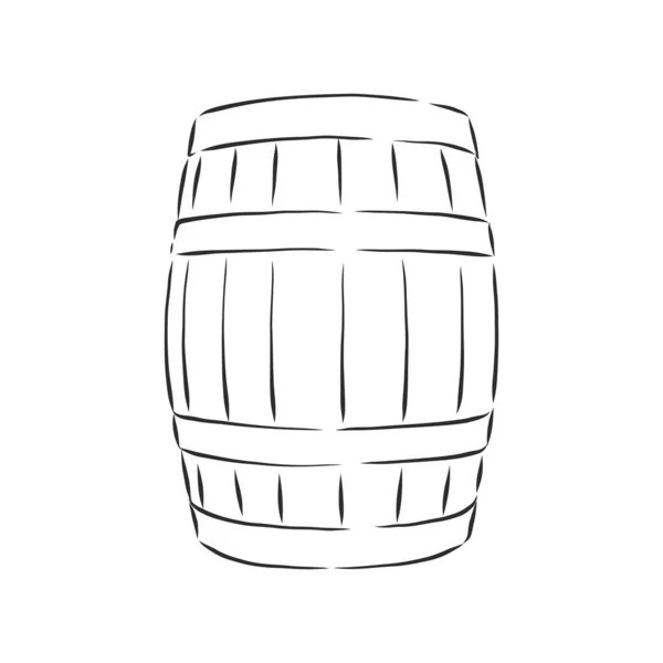 Barril Vino Elemento Para Diseño Dibujo Mano Vector — Archivo Imágenes Vectoriales