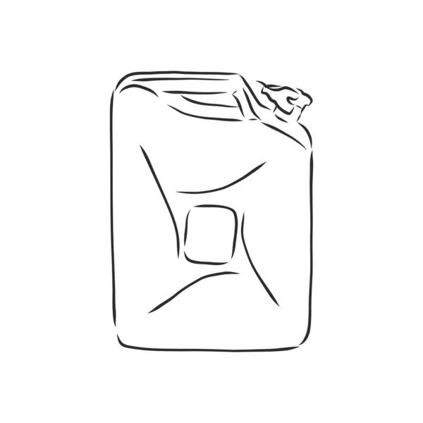 Vector Sketch Single Jerry Can Tanica Carburante Schizzo Vettoriale Illustrazione — Vettoriale Stock