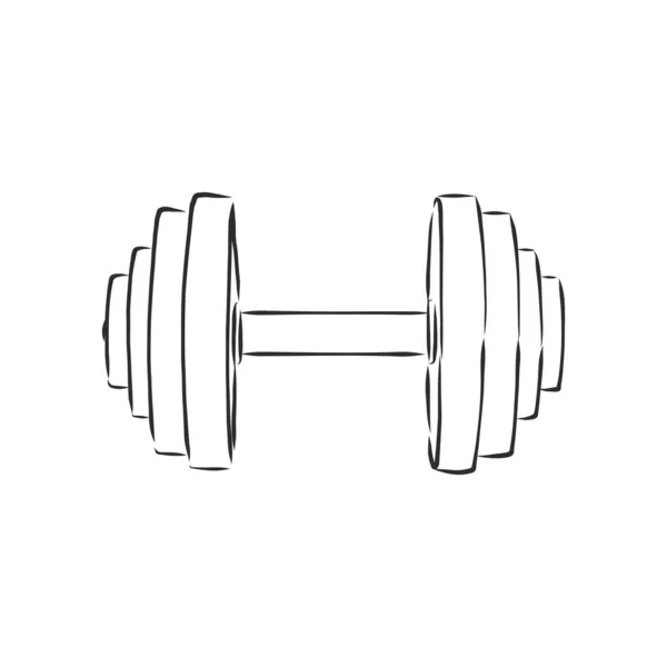 Esboço dumbbell peso, halteres, desenho vetorial ilustração — Vetor de Stock