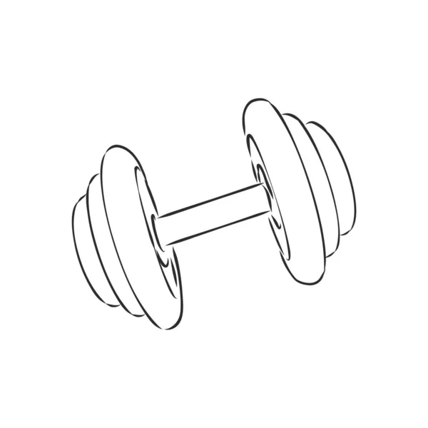 Sketch dumbbell weight, dumbbells, vector sketch illustration — Stock Vector