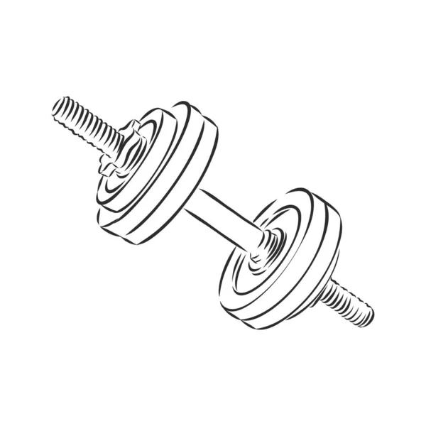 Sketch dumbbell weight, dumbbell, vector sketch 삽화 — 스톡 벡터