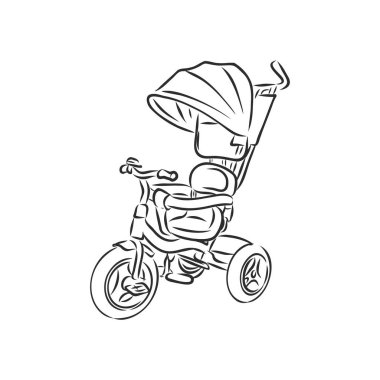 BMX. Çocuk bisikleti. Ekstrem sporlar için unsur. Açık hava aktivitesi. Beyaz arkaplanda siyah ve beyaz vektör izole edildi.