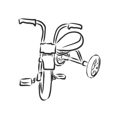 BMX. Çocuk bisikleti. Ekstrem sporlar için unsur. Açık hava aktivitesi. Beyaz arkaplanda siyah ve beyaz vektör izole edildi.