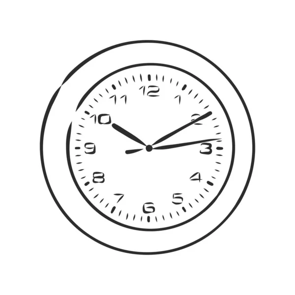 Vektorskizze Der Uhr Illustration Zur Handzeichnung — Stockvektor