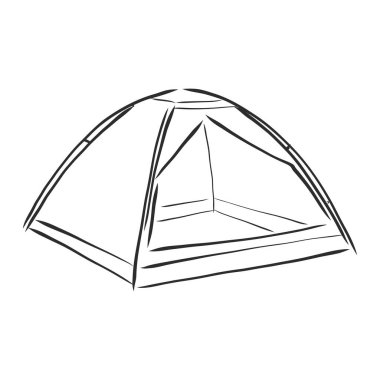 turist çadırı, vektör çizimi