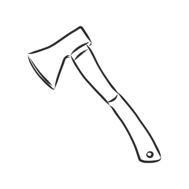 El Baltası Skeç Sembolü. Vektör baltası elementi modaya uygun. Axe, vektör çizimi çizimi
