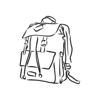 Vektör çizimi hipster sırt çantası. Sırt çantası, vektör çizimi çizimi