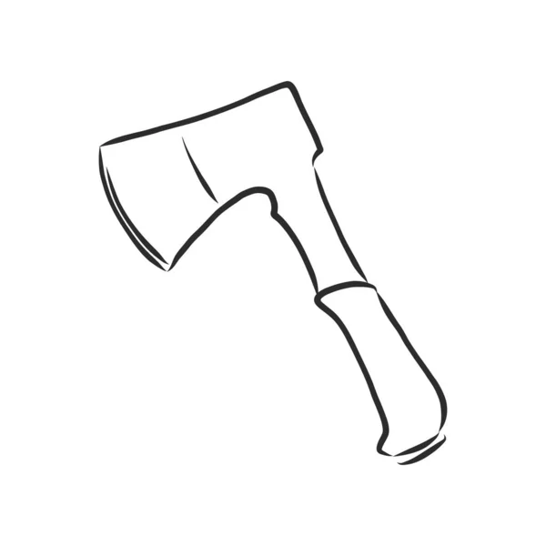 Hand Drawn Axe Sketch Symbol Vector Hatchet Element Trendy Style — Stock Vector