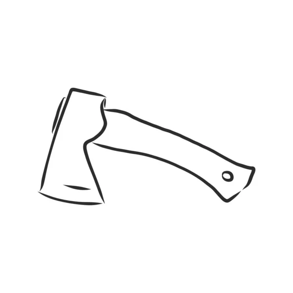 Χέρι Drawn Axe Sketch Σύμβολο Vector Hatchet Element Μοντέρνο Στυλ — Διανυσματικό Αρχείο