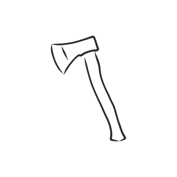 Met Hand Getekend Bijl Symbool Vector Hatchet Element Trendy Stijl — Stockvector