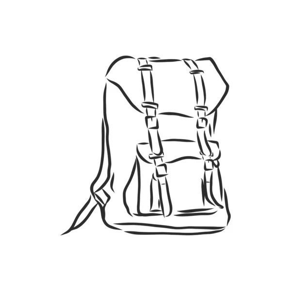 Vector Sketch Illustration Hipster Backpack Backpack Vector Sketch Illustration — Stock Vector