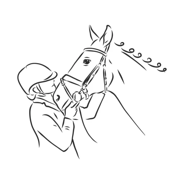 白い背景に馬の頭のデザインのベクトル画像,馬のロゴ.野生動物。ベクトルイラスト。アイコン — ストックベクタ