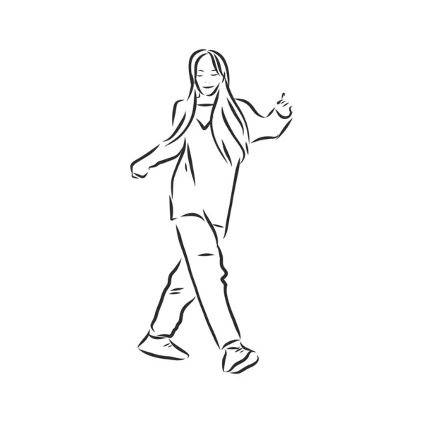 Dansere Illustration Fitness Dansere Fitness Danser Vektor Skitse Illustration Shaffle – Stock-vektor