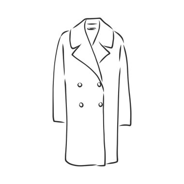 Uzun kollu ve cepli kadın ceketi. vektör