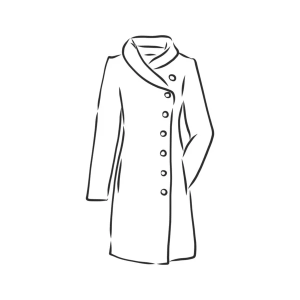Cappotto Donna Con Maniche Lunghe Tasche Vettore — Vettoriale Stock