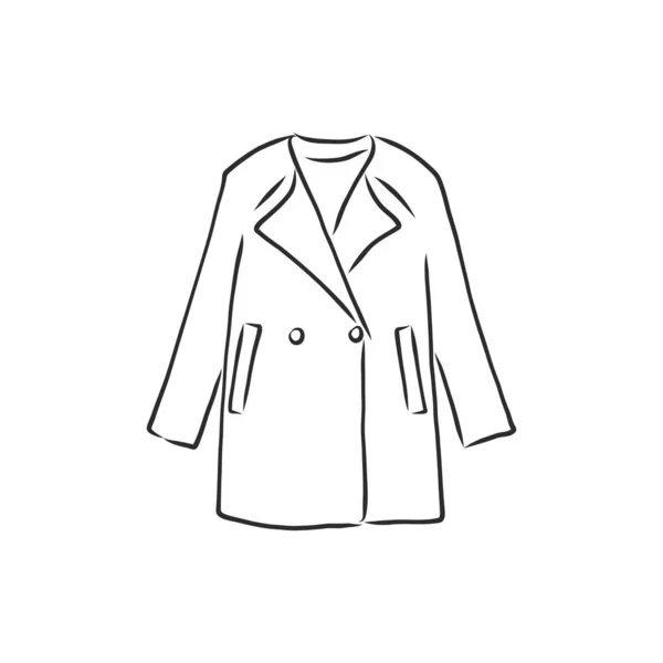 Autumn Coat Hand Drawn Vector Illustration Raincoat Sketch Design Element — Stock Vector