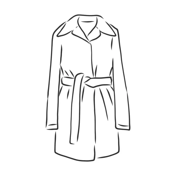 Χειμερινό Παλτό Χέρι Που Διανυσματική Απεικόνιση Στοιχείο Σχεδίασης Raincoat Απομονωμένο — Διανυσματικό Αρχείο