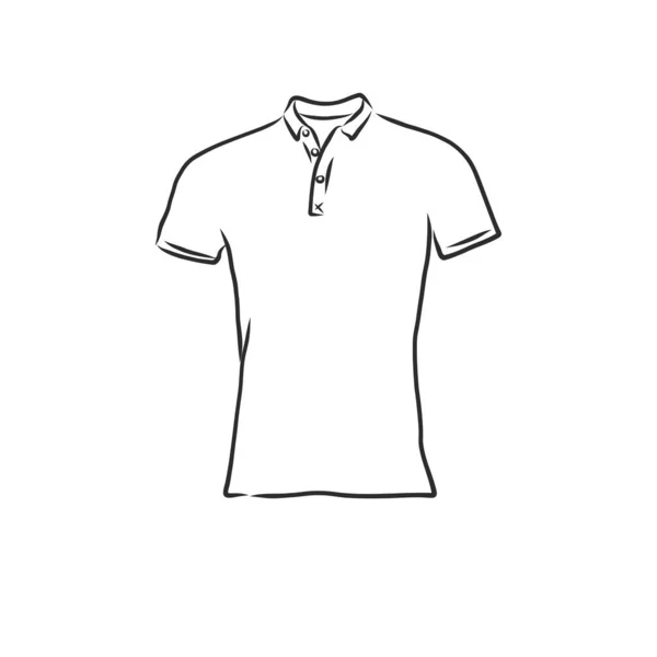 Polo Skjorta Vektor Skiss Ikon Isolerad Bakgrunden Handritad Polo Skjorta — Stock vektor