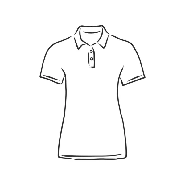 Polo Shirt Vector Schets Icoon Geïsoleerd Achtergrond Met Hand Getekend — Stockvector