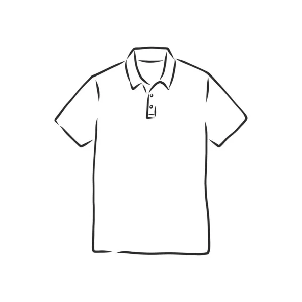 Ícone Esboço Vetor Camisa Pólo Isolado Fundo Ícone Camisa Pólo — Vetor de Stock