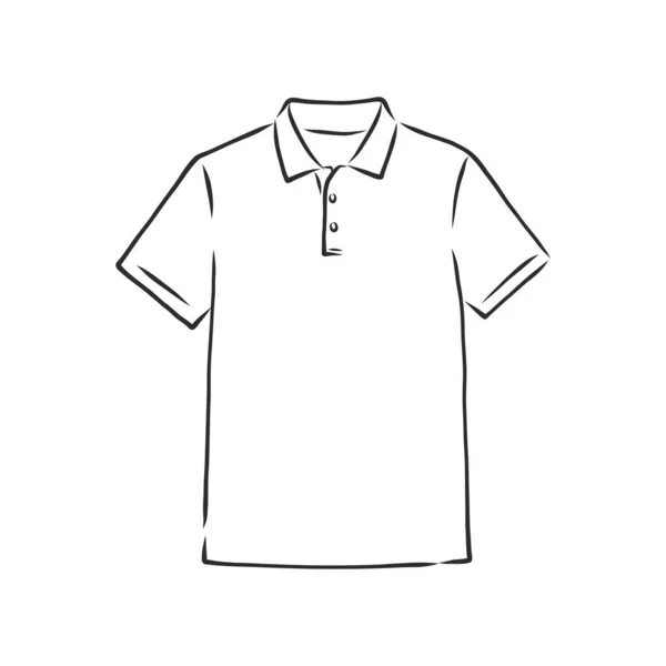 ポロシャツのベクトルスケッチのアイコンを背景に隔離 手描きのポロシャツアイコン インフォグラフィック ウェブサイトやアプリのためのポロシャツのスケッチアイコン — ストックベクタ