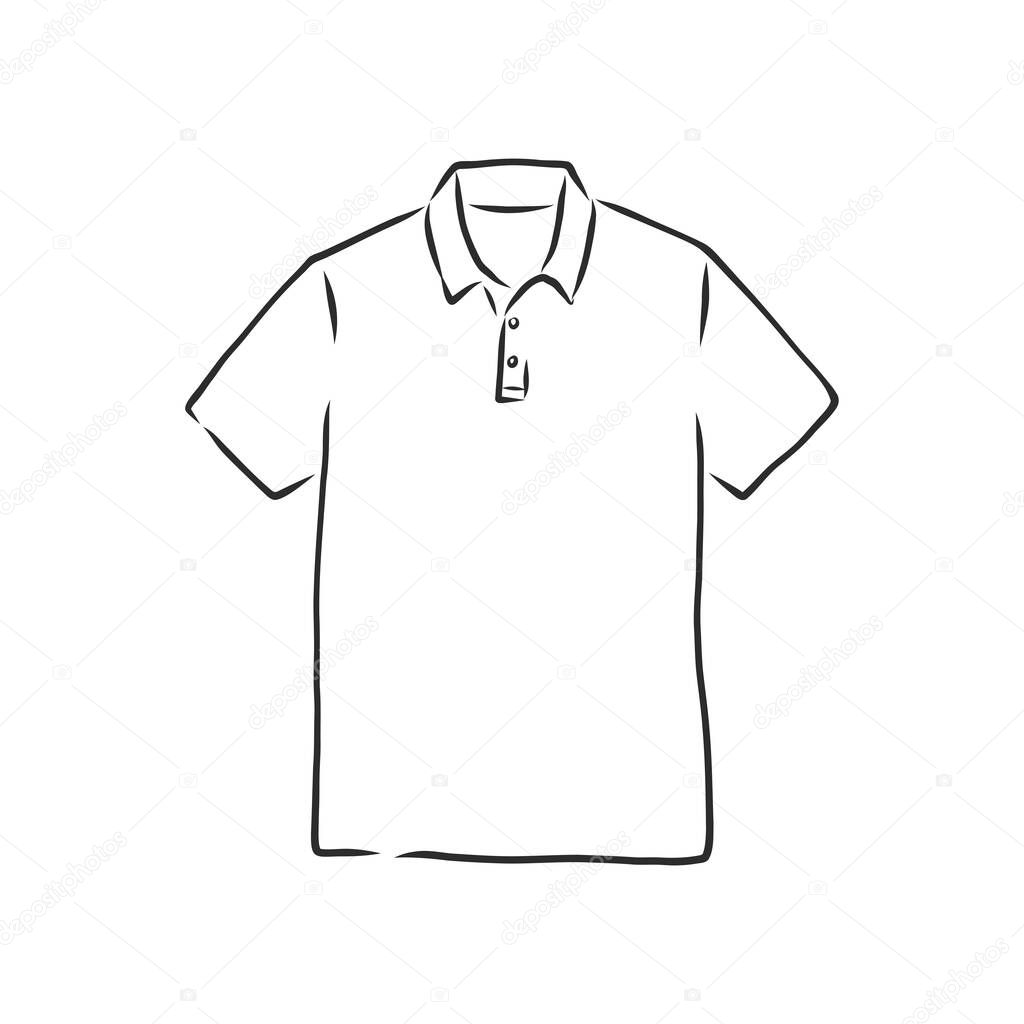 Polo shirt vector sketch icon isolated on background. Hand drawn Polo shirt icon. Polo shirt sketch icon for infographic, website or app.