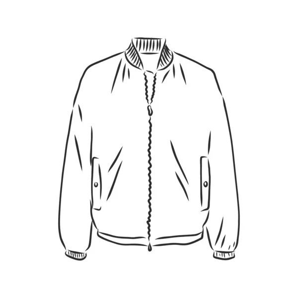 Bomber Sketch Bomber Jacket Disegno Vettoriale Schizzo — Vettoriale Stock