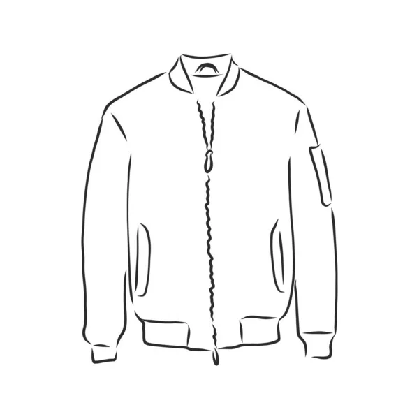 Bomber Sketch Bomber Jacket Disegno Vettoriale Schizzo — Vettoriale Stock