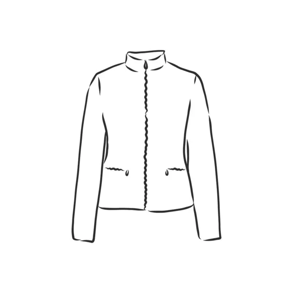 Vector Sketch Parka Jacket Ropa Invierno — Vector de stock