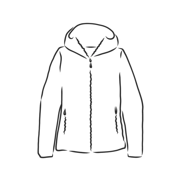 Vector Sketch Parka Jacket Ropa Invierno — Vector de stock