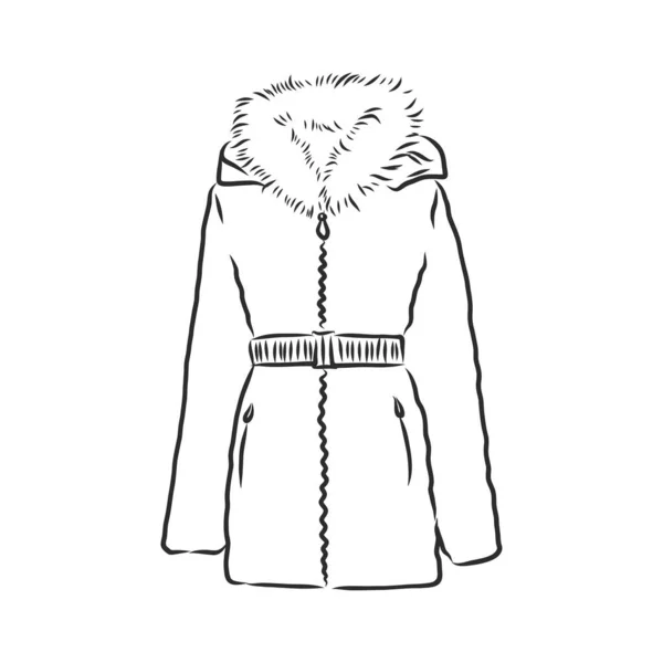 Διάνυσμα Sketch Parka Jacket Εξωτερικά Χειμερινά Ενδύματα — Διανυσματικό Αρχείο