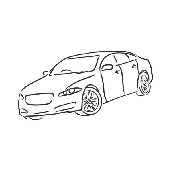 Coche Concept Car Sketch Vector Dibujado Mano Autodesigndibujo Automóvil — Vector de stock
