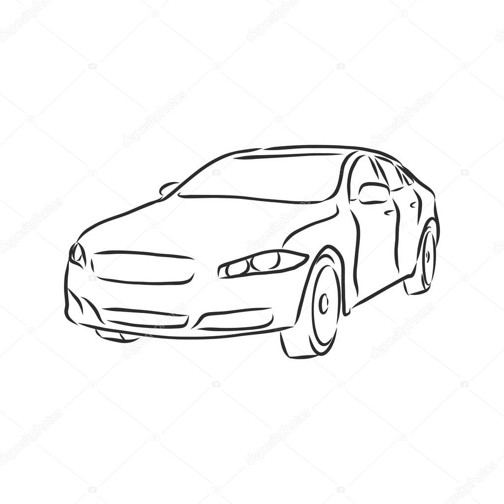 Car concept.Car sketch.Vector hand drawn.AutodesignAutomobile drawing