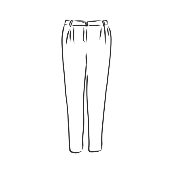 Technical Sketch Trousers Classic Trousers Vector Sketch — Stock Vector