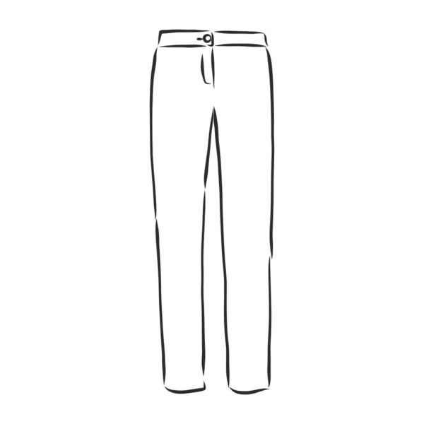 Technical Sketch Trousers Classic Trousers Vector Sketch Royalty Free Stock Vectors