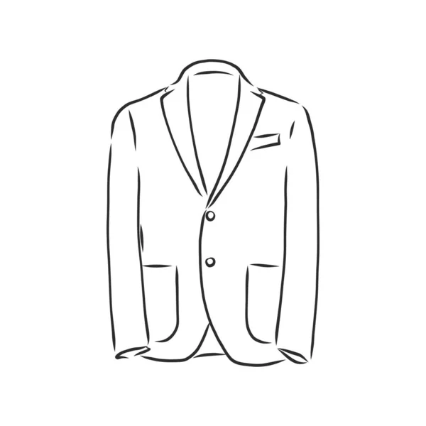 남자들의 자켓을 비즈니스 스타일의 옷으로 Vector 남성의 러스트 재킷을 그렸다 — 스톡 벡터