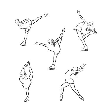 vektör çizimi çizimi artistik patinaj