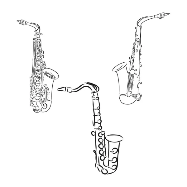 Doodle Conjunto Instrumentos Musicales Vector — Archivo Imágenes Vectoriales