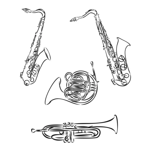 Ensemble Instruments Musique Doodle Vecteur — Image vectorielle