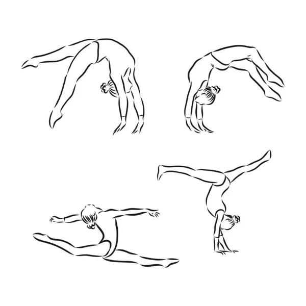 Illustration Abstraite Gymnastique Artistique — Image vectorielle